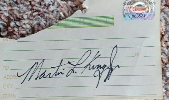 MARTIN LUTHER KING Jr. signed autographed photo COA Hologram