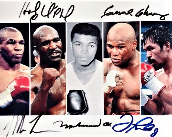 BOXING LEGENDS  Muhammad Ali, Mike Tyson, signed autographed photo COA Hologram