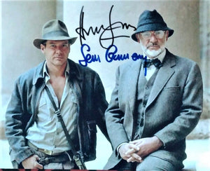 SEAN CONNERY  HARRISON FORD signed autographed photo COA Hologram