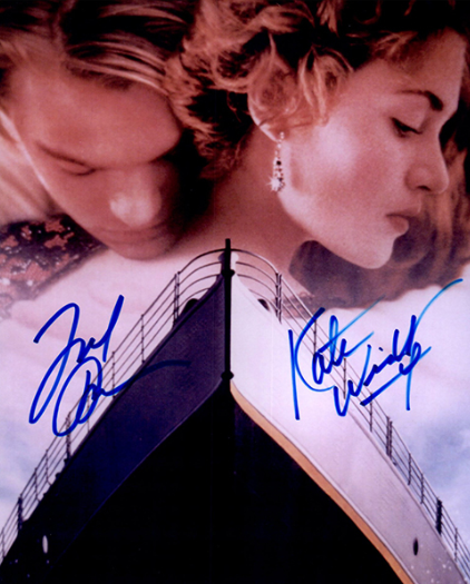 TITANIC - LEONARDO DICAPRIO & KATE WINSLET Signed Autographed Cast Photo w/COA Hologram