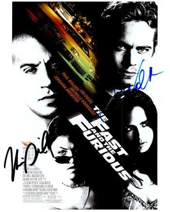 PAUL WALKER & VIN DIESEL- FAST AND FURIOUS SIGNED AUTOGRAPHED PHOTO COA Hologram